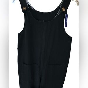 Black Jumpsuit with Button Accents